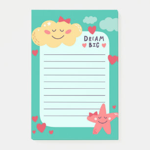 Cloud and Starfish Post-It Notes Klebezettel