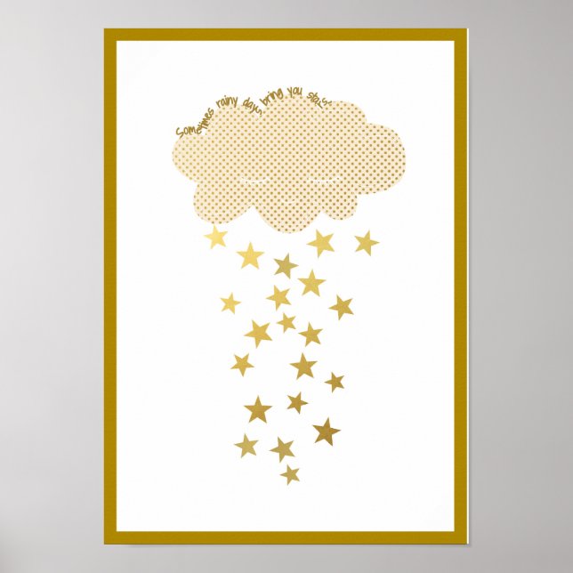 Cloud and Stars Nursery Print Poster (Vorne)