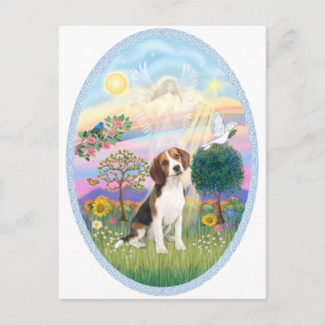 Cloud Angel - Beagle1 Postkarte (Vorderseite)
