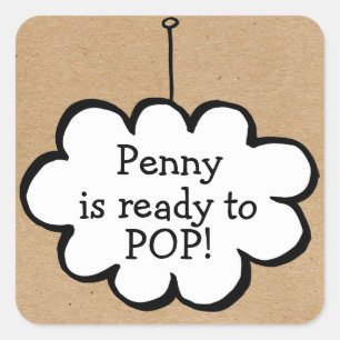 Cloud auf einer String Kraft Bereit zum POP Quadratischer Aufkleber