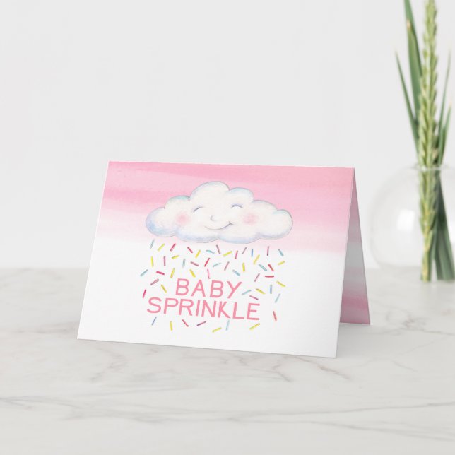 Cloud Baby berühren rosa Wasserfarbe danke Karte (Vorderseite)