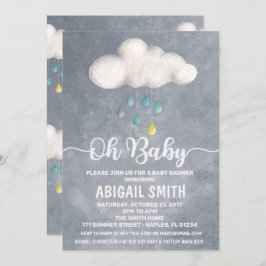 Cloud Baby Dusche Einladung Raindrop Liebe