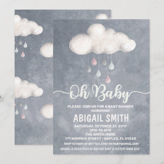 Cloud Baby Shower Einladung Raindrop Liebe