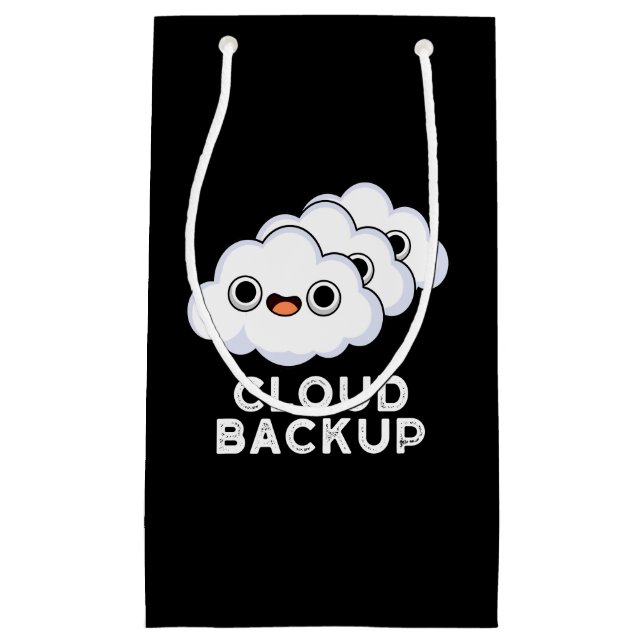 Cloud Backup Funny Computer Weather Puder Dunkle B Kleine Geschenktüte (Vorderseite)