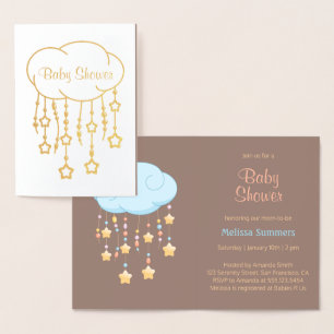 Cloud Beads Stars Mobile Baby Dusche Einladung