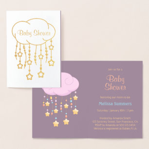 Cloud Beads Stars Mobile Baby shower Invitation