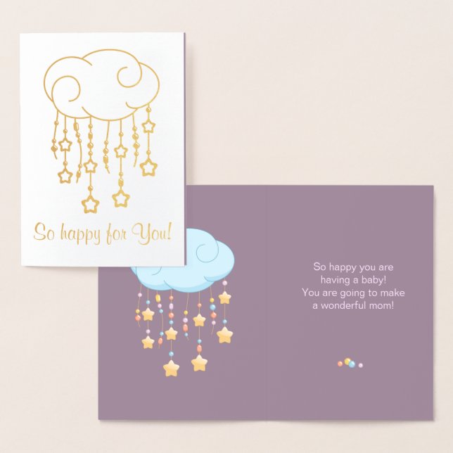 Cloud Beads Stars Mobile mit Lila Baby Folienkarte (Anzeige)