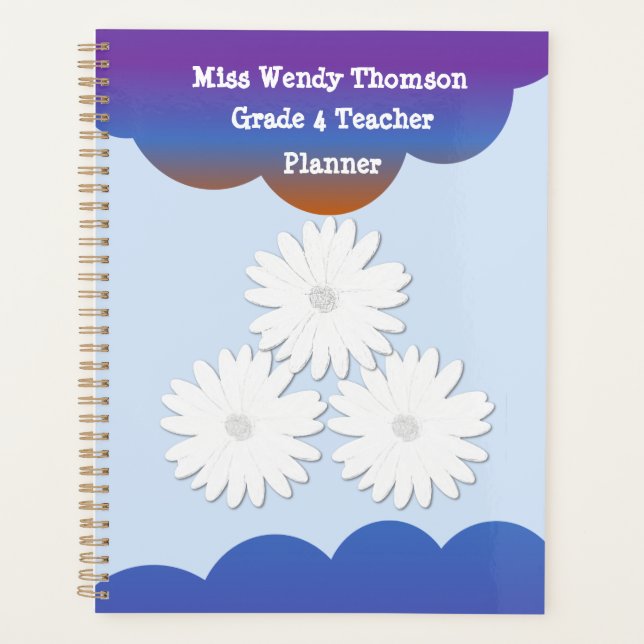 Cloud bleu violet avec bandeau à fleurs blanches (Devant)