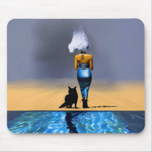 Cloud Blue Dress Detox Occult Dark Witchy AI Art Mousepad