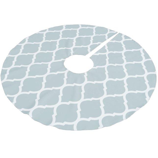 Cloud Blue marokkanische Quatrefolie Polyester Weihnachtsbaumdecke (Schrägansicht)