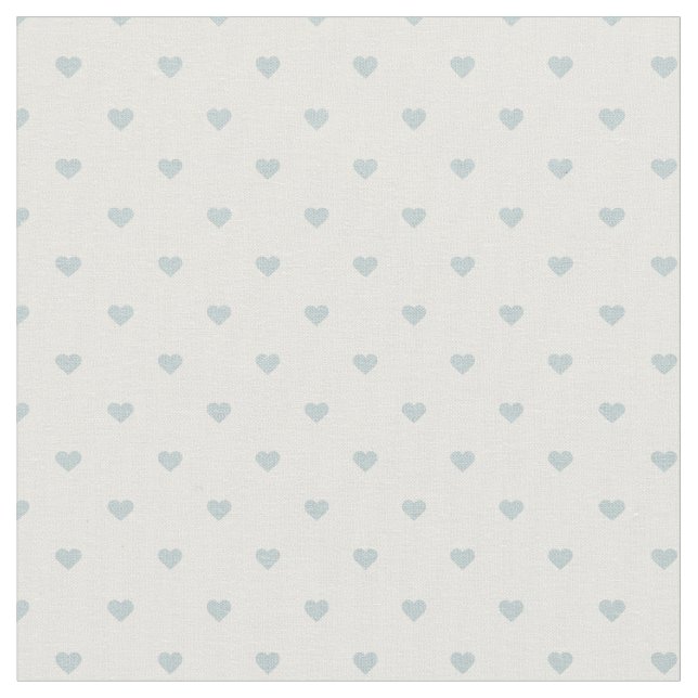 Cloud Blue Polka Dot Hearts Stoff (Nahaufnahme)