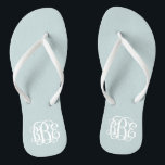 Cloud Blue Preppy Script Monogram Flip Flops<br><div class="desc">BITTE KONTAKTIEREN SIE MICH VOR DER BESTELLUNG MIT IHREN MONOGRAMM-INITIALEN IN DIESER BESTELLUNG: ERSTE, LETZTE, MITTLERE. Ich werde Ihre Monografie anpassen und Ihnen den Link zu bestellen. Bitte warten Sie bis ich Ihnen den Link mit Ihrem individuellen Design geschickt habe. Niedliche Preppy drehe Sandalen personalisiert mit einem benutzerdefinierten Skript-Monogramm drehen....</div>