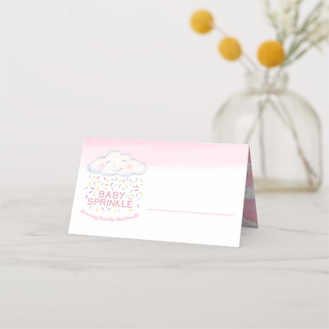 Cloud bonbon aquarelle art rose invité cartes de p (Dos)
