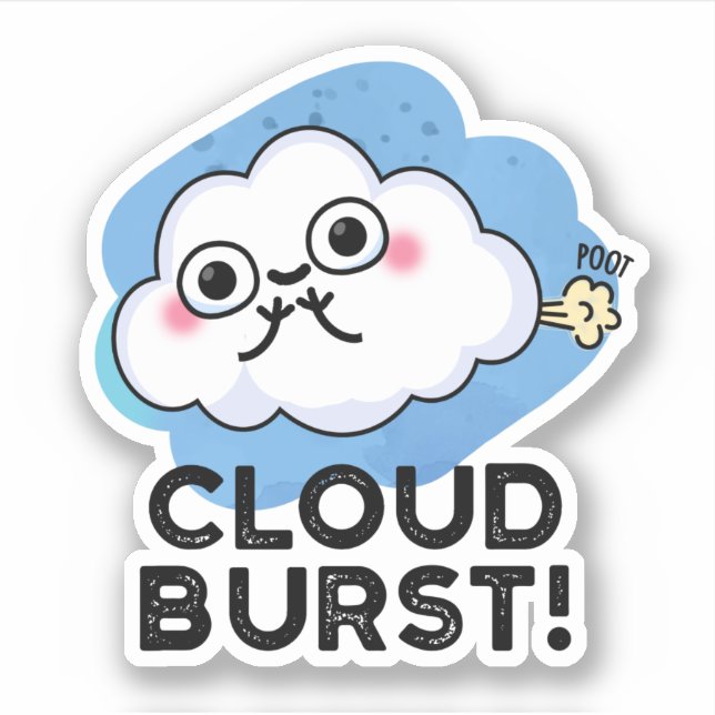 Cloud Burst Funny Cloud Furz Puff Aufkleber (Vorderseite)