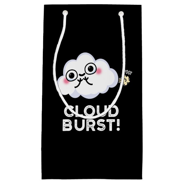 Cloud Burst Funny Cloud Furz Puff Dark BG Kleine Geschenktüte (Vorderseite)