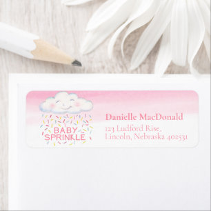 Cloud candle baby sprinkle rosa Aquarellkunst