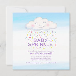 Cloud candle baby sprinkle watercolor quadratisch einladung