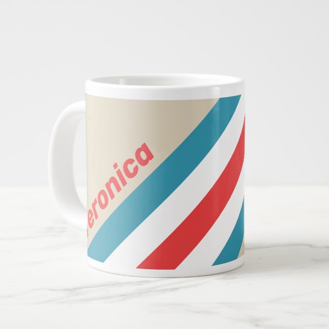 Cloud Chaser Stripes with Name Jumbo-Tasse (Vorderseite Links)