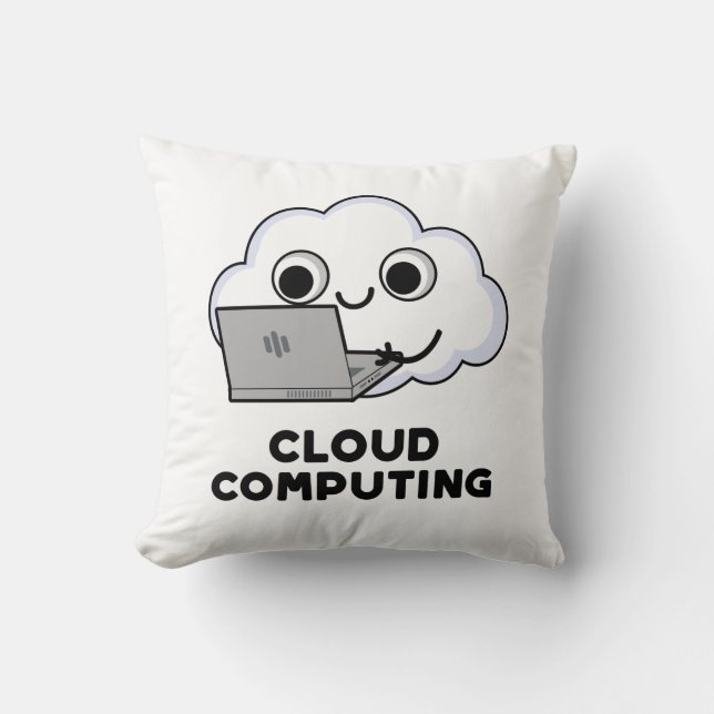 Cloud Computing Funny Computer Weather Puff Kissen (Vorderseite)