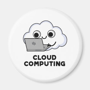 Cloud Computing Funny Computer Weather Puff Magnet