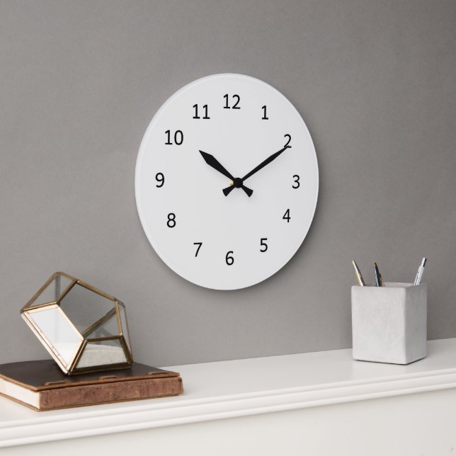 Cloud Dancer Farbe Cremeweiß Neutralgrau Schlicht  Große Wanduhr (Büro)
