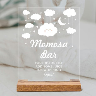 Cloud Dreamy Baby Shower Momosa Bar Acrylschild