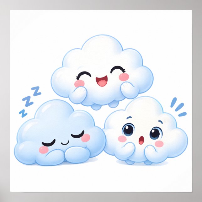 Cloud Friends Trio Poster (Vorne)