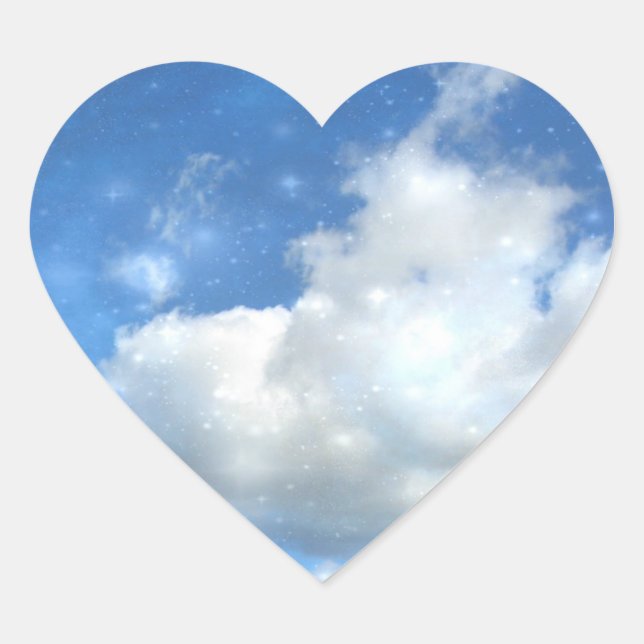 Cloud Glitzern Heftaufkleber Herz-Aufkleber (Vorderseite)