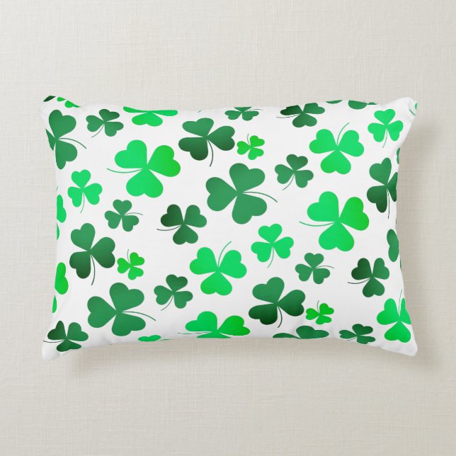 Cloud Kleeblatt Irish Green Spring St Patricks Day Dekokissen (Vorderseite)