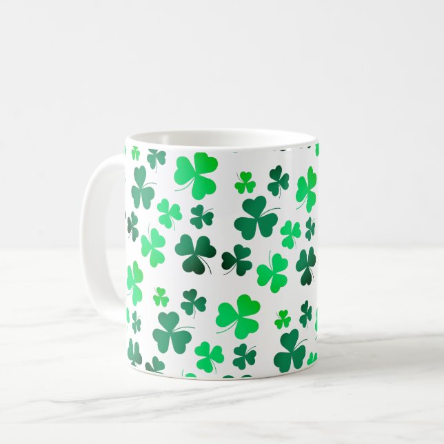 Cloud Kleeblatt Irish Green Spring St Patricks Day Kaffeetasse (Vorderseite Links)