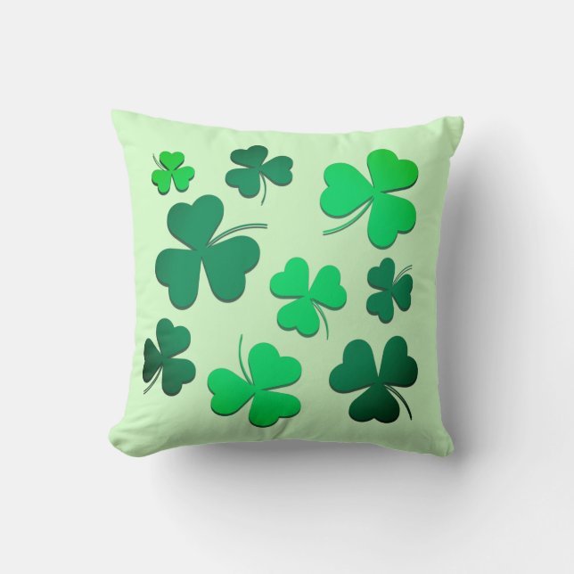 Cloud Kleeblatt Irish Green Spring St Patricks Day Kissen (Vorderseite)