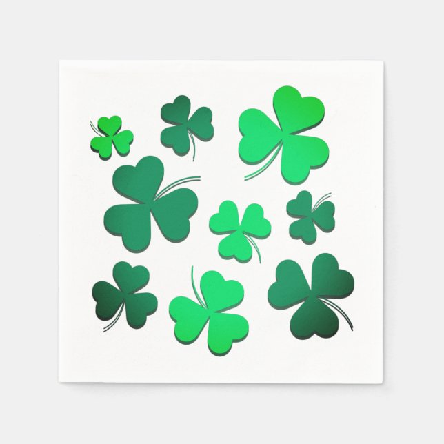 Cloud Kleeblatt Irish Green Spring St Patricks Day Serviette (Vorderseite)