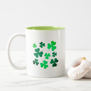Cloud Kleeblatt Irish Green Spring St Patricks Day Zweifarbige Tasse