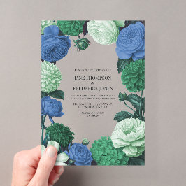 Cloud Mint, Alpine Blue und Evergreen Mist Hochzei Acryleinladungen