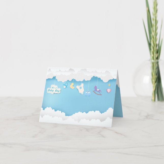 Cloud mit Spielzeug auf Sky Baby Duschkarte Karte (Vorderseite)