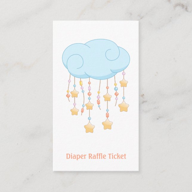 Cloud Mobile Baby Showdiaper Raffle Ticket Begleitkarte (Vorderseite)