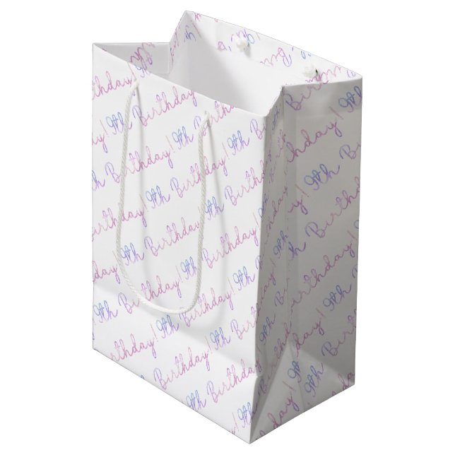 Cloud Neuf 9e Sac cadeau d'anniversaire - Pastel T (Devant Angle)