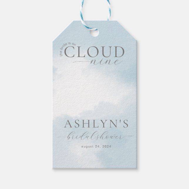 Cloud Neuf étiquettes cadeaux de Fête des mariées (Devant)