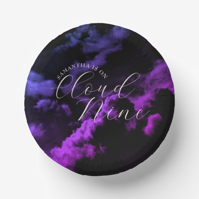 Cloud neun Black Celestial Galaxy Brautparty Pappteller (Vorderseite)