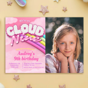 Cloud Nine - 9. Geburtstag - Mädchen Einladung