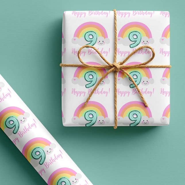Cloud Nine 9th Birthday Wrapping Paper Geschenkpapier (Von Creator hochgeladen)