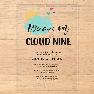 Cloud Nine Baby Shower Baby Shower Wolken neun Acryleinladungen