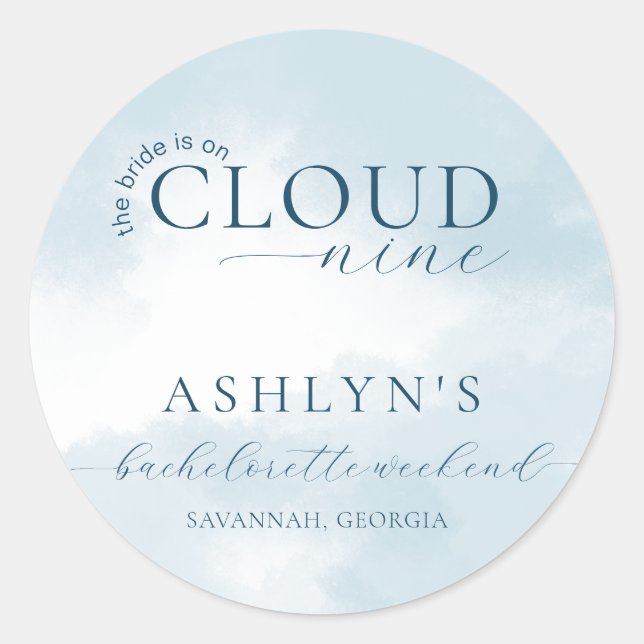 Cloud Nine Bachelorette Weekend Sticker (Vorderseite)