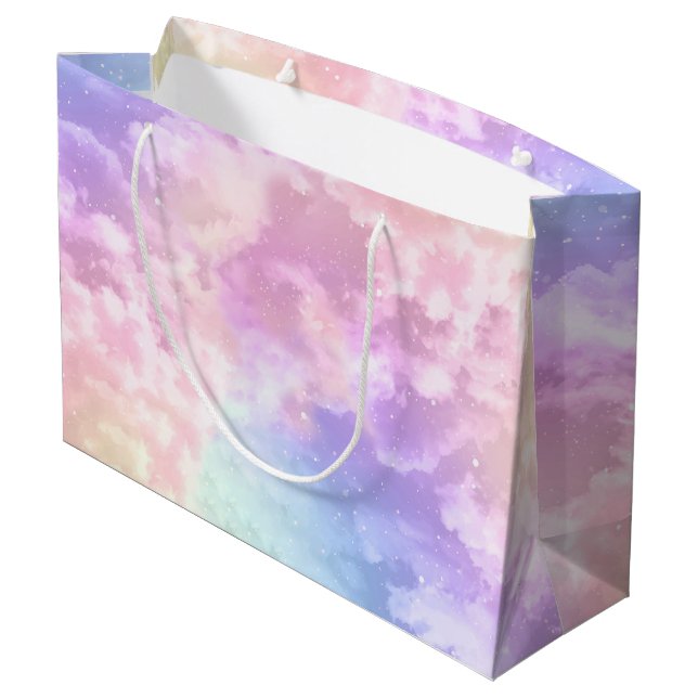 Cloud Nine Birthday Geschenktasche - Große Pastel  Große Geschenktüte (Rückseite Schrägansicht)