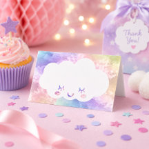 Cloud Nine Birthday Platzkarte - Kawaii Pastel Sky
