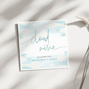 Cloud Nine Blau und Weiße Bridal Shower träumerisc Serviette