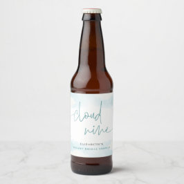 Cloud Nine Blue and White Brautparty Bierflaschenetikett