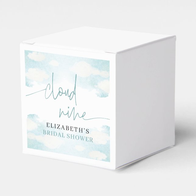 Cloud Nine Blue White Brautparty träumlicher Gefal Geschenkschachtel (Vorderseite)