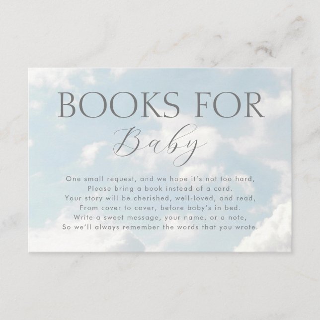 Cloud Nine Books for Baby Sky Baby Shooter Begleitkarte (Vorderseite)