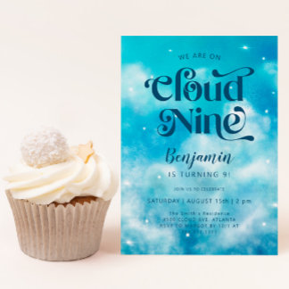 Cloud Nine Boy's 9. Geburtstag Einladung